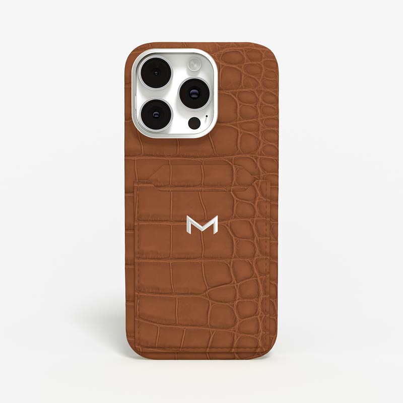 Personnalisation Cardholder Case for iPhone 15 Pro in Alligator Cardholder Case for iPhone 15 Pro in Alligator