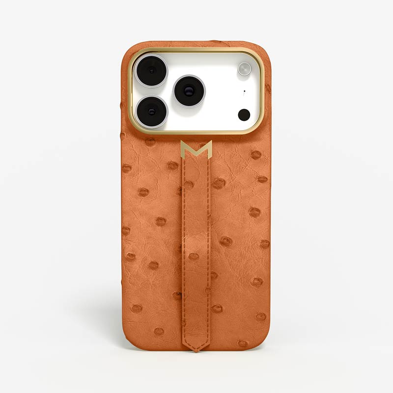Personnalisation Finger Strap Case for iPhone 17 Pro in Ostrich Finger Strap Case for iPhone 17 Pro in Ostrich