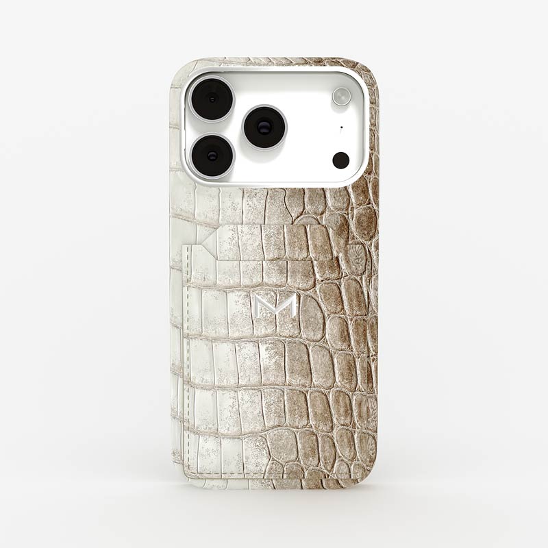 Cardholder Case for iPhone 17 Pro Max in Crocodile Himalaya