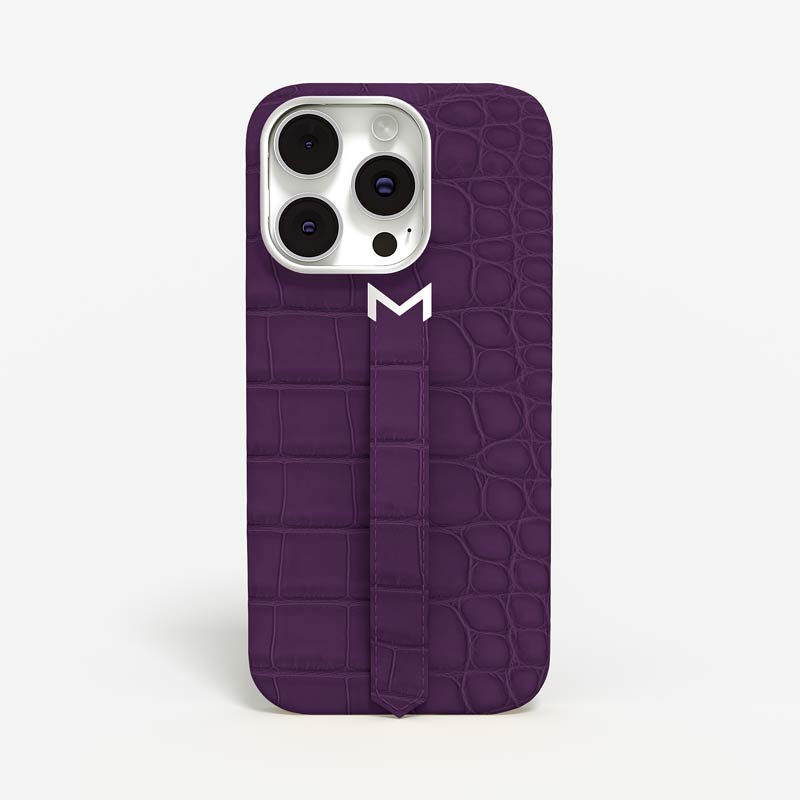 Finger Strap Case for iPhone 15 Pro Max in Alligator