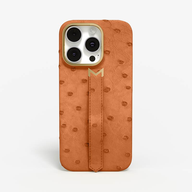 Finger Strap Case for iPhone 16 Pro in Ostrich