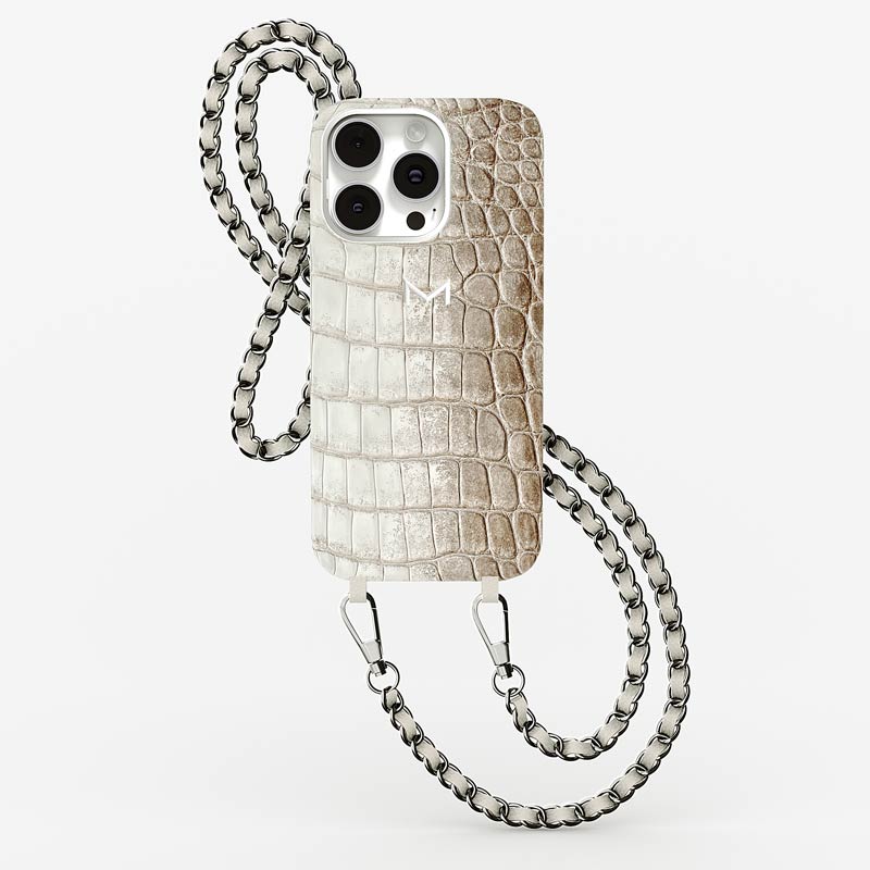 Necklace Case for iPhone 15 Pro Max in Crocodile Himalaya