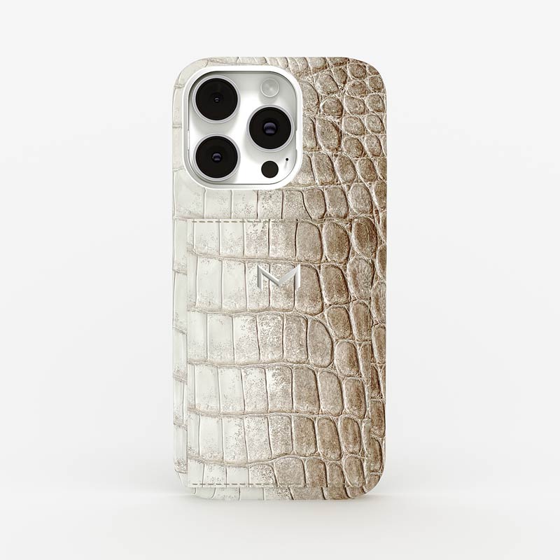 Wallet Case for iPhone 16 Pro in Crocodile Himalaya